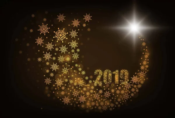 Frohes neues Jahr Goldfarbe Hintergrund. Vektorillustration — Stockvektor