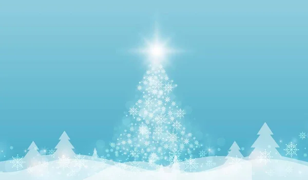 Kerstkaart met blauwe achtergrond. vectorillustratie — Stockvector