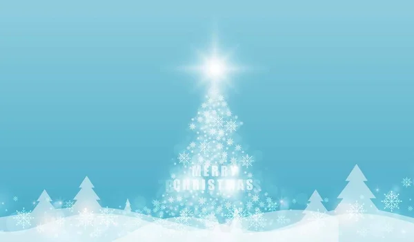 Χριστουγεννιάτικη κάρτα με φόντο μπλε χρώμα. εικονογράφηση διανύσματος — Διανυσματικό Αρχείο