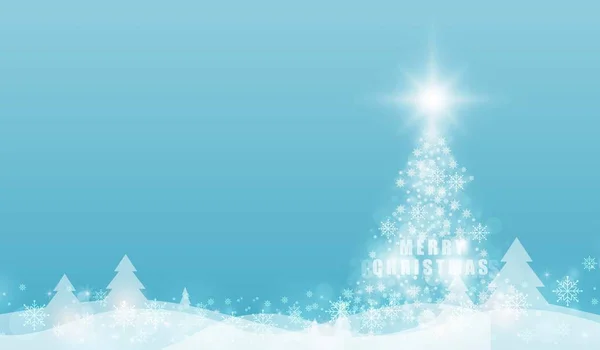 Weihnachtskarte mit blauem Hintergrund. Vektorillustration — Stockvektor