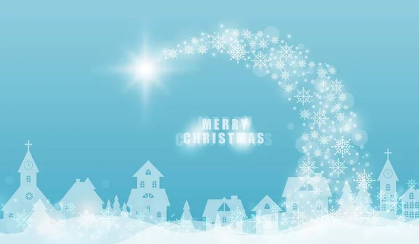 Tarjeta de Navidad con fondo de color azul. ilustración vectorial — Archivo Imágenes Vectoriales