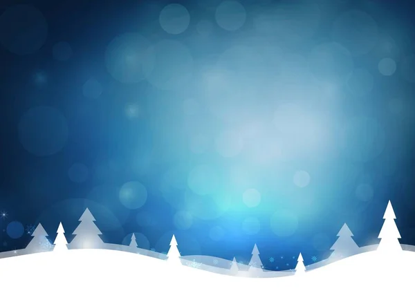 Weihnachtskarte mit blauem Hintergrund. Vektorillustration — Stockvektor