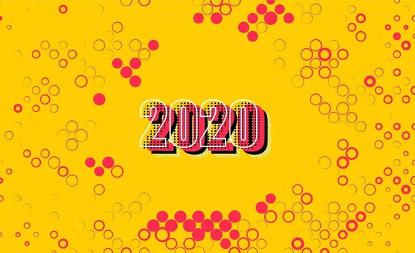 Luminoso Sfondo Raggi Sole Con Felice Anno Nuovo 2020 Punti — Foto Stock