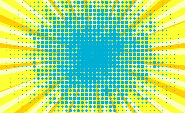 Heldere Zonnestralen Achtergrond Met Kleurstippen Abstracte Achtergrond Met Halftoon Stippen — Stockfoto