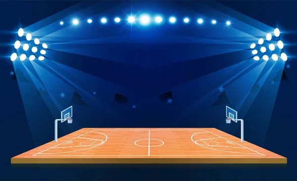 Телефон Полі Баскетбольної Арени Яскравим Дизайном Вогнів Стадіону — стокове фото
