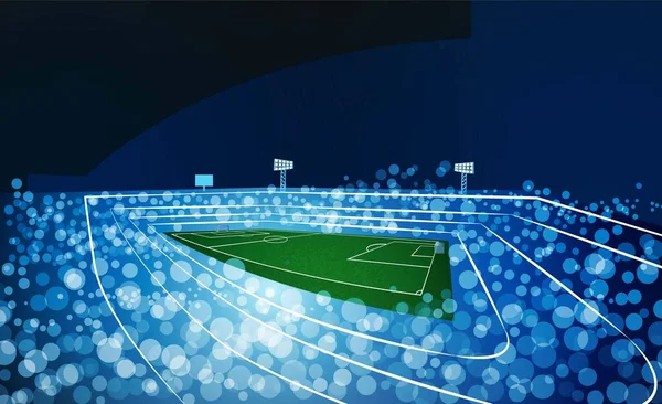 明るいスタジアムライトのサッカーアリーナフィールド — ストック写真