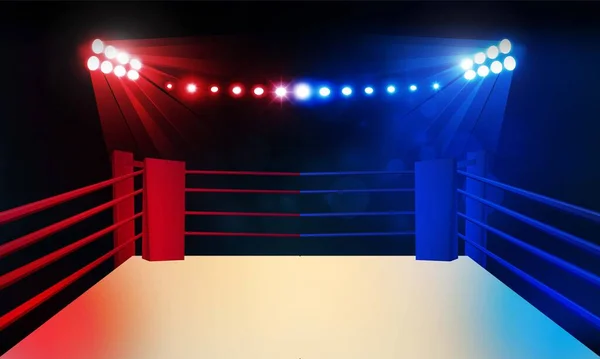 Boxing Ring Arena Spotlight Floodlights Vector Design Vector Illumination — Stock Vector