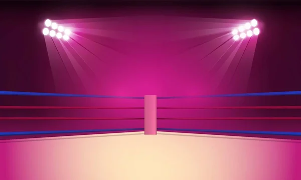 Boxing Ring Arena Spotlight Floodlights Vector Design Vector Illumination — Stock Vector