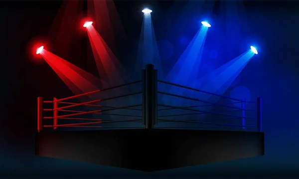 Anel Boxe Arena Holofotes Design Vetorial Iluminação Vetorial — Vetor de Stock