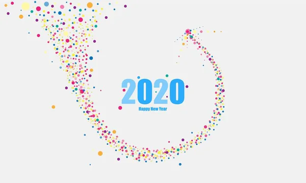 2020 Background Happy New Year Multi Color Random Dots Background — Stock Vector