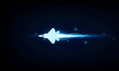 Yüksek hız kavramı. Arrow Light formundaki savaş jeti teknoloji arka planında Hitech iletişim konsepti yenilik arka planı, vektör tasarımı