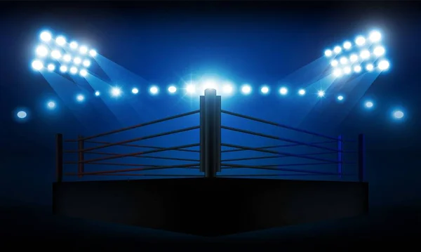 Boxing Ring Arena Spotlight Floodlights Vector Design — Stock Vector