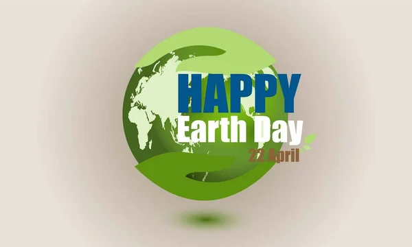 Happy Earth Day April Hand Hält Ein Blatt Erde Vektordesign — Stockvektor