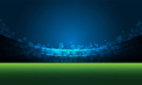 Parlak Stadyum Işıkları Vektör Tasarımı Aydınlatmalı Futbol Sahası — Stok Vektör