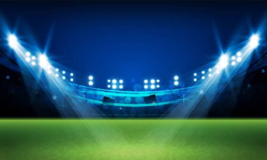 Parlak stadyum ışıkları vektör tasarımı aydınlatmalı futbol sahası