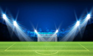 Parlak stadyum ışıkları vektör tasarımı aydınlatmalı futbol sahası