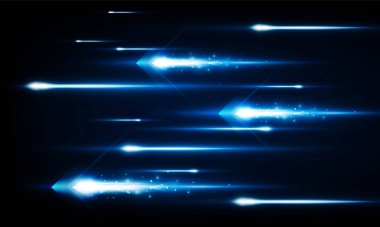 Yüksek hız ışıklarıyla soyut teknoloji vektör arkaplanı Arrow Light ile karanlık zemin Hitech iletişimi