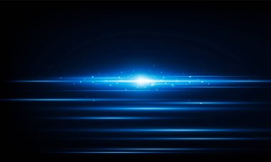 Yüksek hız ışıklarıyla soyut teknoloji vektör arkaplanı Arrow Light ile karanlık zemin Hitech iletişimi