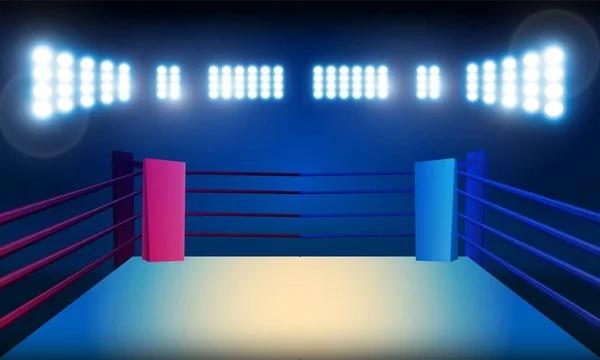 Arena Anel Boxe Holofotes Projeto Vetorial — Vetor de Stock