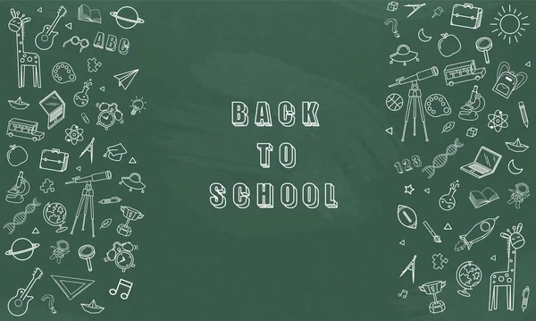Concept Education School Chalkboard Different Stuff Welcome Back School Design — Stock Vector