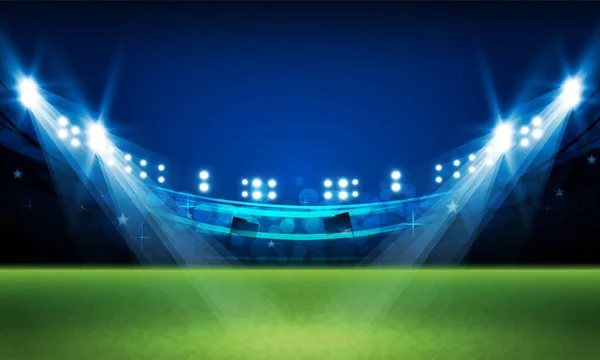 Foci Aréna Mező Fényes Stadion Fények Vektor Tervezés Vektor Megvilágítás — Stock Vector