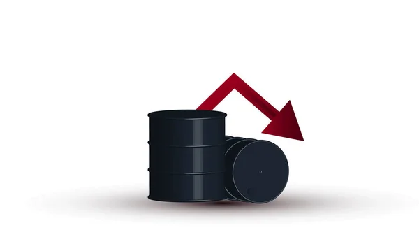 Weltweit Sinken Die Ölpreise Isoliert — Stockvektor