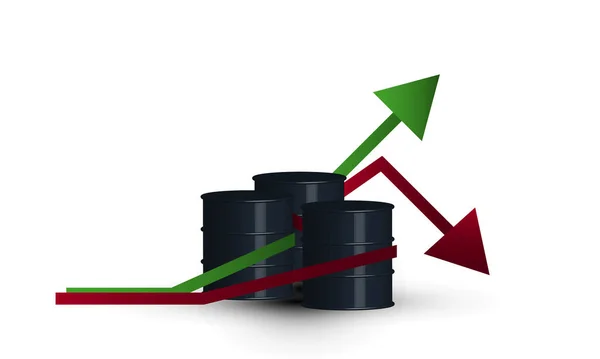 Dünya Petrol Fiyatları Izole Edilmiş Vektörlerin Yükselmesi Düşmesi — Stok Vektör