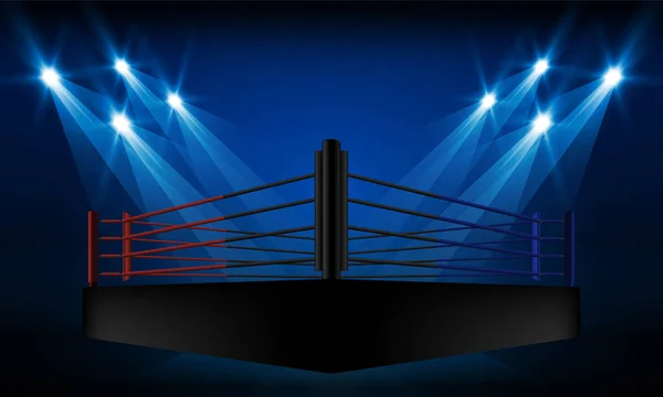 Boxing Ring Arena Spotlight Floodlights Vector Design — Stock Vector