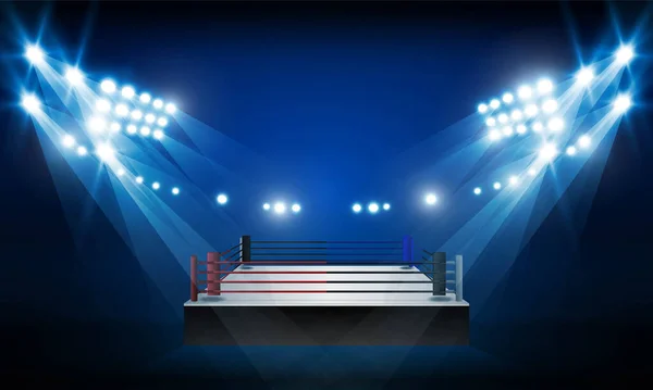 Boxerská Aréna Reflektory Konstrukce Světlometů — Stockový vektor