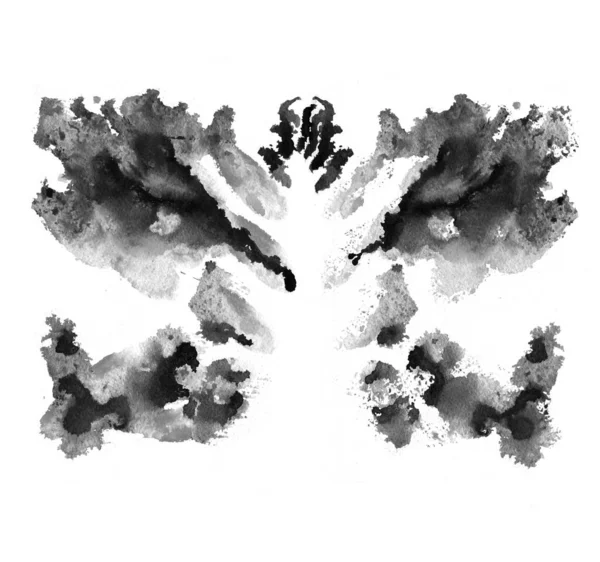 Rorschach Test Mit Tintenklecks Psychologischer Test Silhouette Des Schwarzen Schmetterlings — Stockfoto