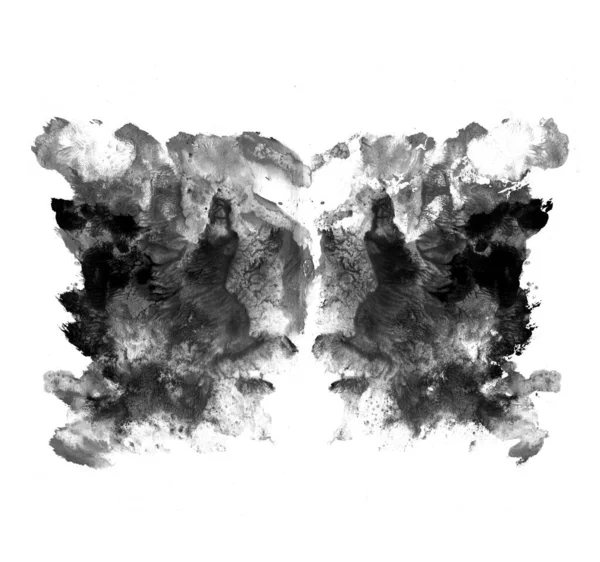 Test Rorschacha Wykonany Plamy Atramentu Test Psychologiczny Sylwetka Czarnego Motyla — Zdjęcie stockowe