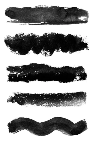 Wet Ink Geometric Shape Brush Paint Strokes Texture Brushes Modern — Stock Photo, Image