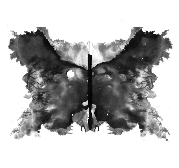 Rorschach Test Gemaakt Met Inktvlek Psychologische Test Silhouet Van Zwarte — Stockfoto