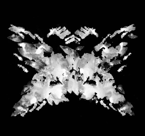 Rorschachův Test Inkoustovou Skvrnou Psychologický Test Silueta Černého Motýla Izolovaná — Stock fotografie