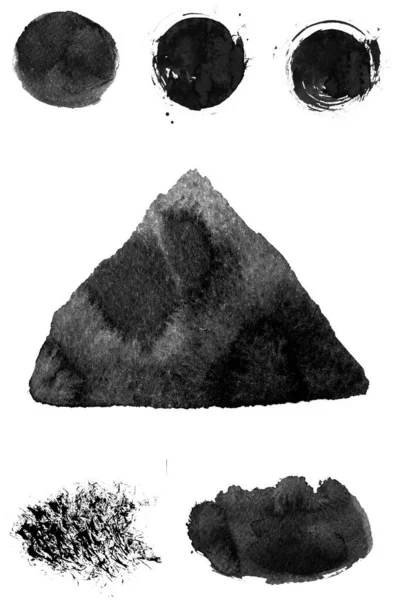 Forma Geométrica Tinta Húmeda Pincelar Pinceladas Cepillos Textura Líneas Cepillos —  Fotos de Stock