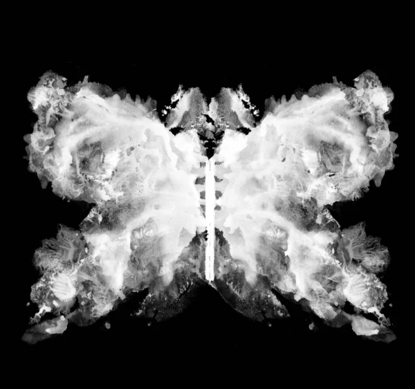 Test Rorschach Avec Tache Encre Test Psychologique Silhouette Papillon Noir — Photo