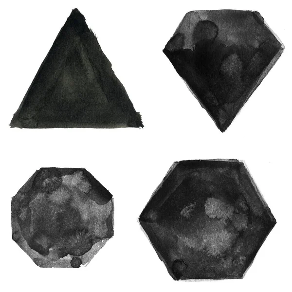 Γεωμετρικό Σχήμα Υγρού Μελανιού Βούρτσα Πινελιές Βούρτσες Υφής Και Σύγχρονες — Φωτογραφία Αρχείου