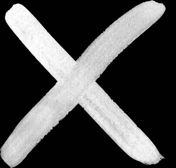 Ręcznie Narysowany Znak Krzyża Szczotka Namalowała Białą Ikonę Krzyż Grunge — Zdjęcie stockowe