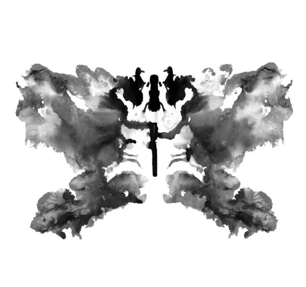 Test Rorschach Avec Tache Encre Test Psychologique Silhouette Papillon Noir — Photo