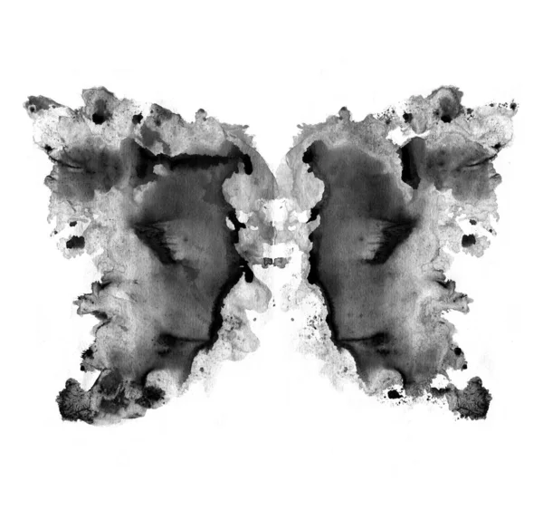 Test Rorschach Avec Tache Encre Test Psychologique Silhouette Papillon Noir — Photo