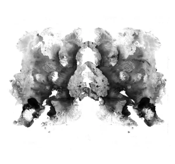 用墨迹进行罗夏试验 心理测试 孤立的黑色蝴蝶的轮廓 — 图库照片