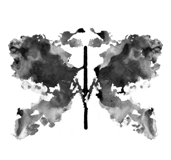 Test Rorschach Avec Tache Encre Test Psychologique Silhouette Papillon Noir — Photo