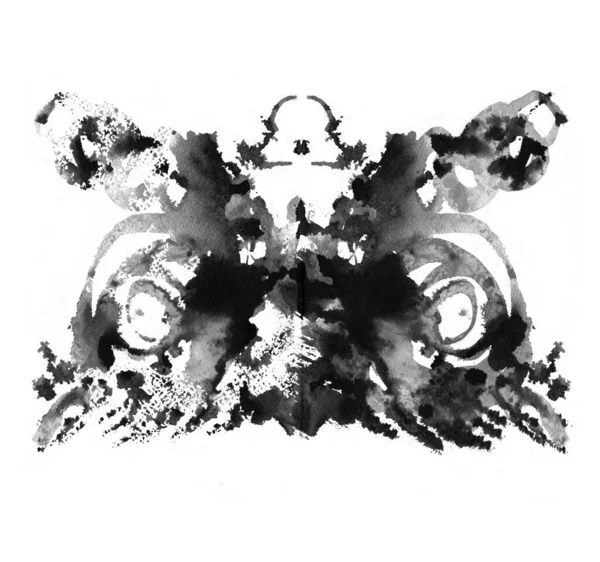 Rorschach Test Gemaakt Met Inktvlek Psychologische Test Silhouet Van Zwarte — Stockfoto