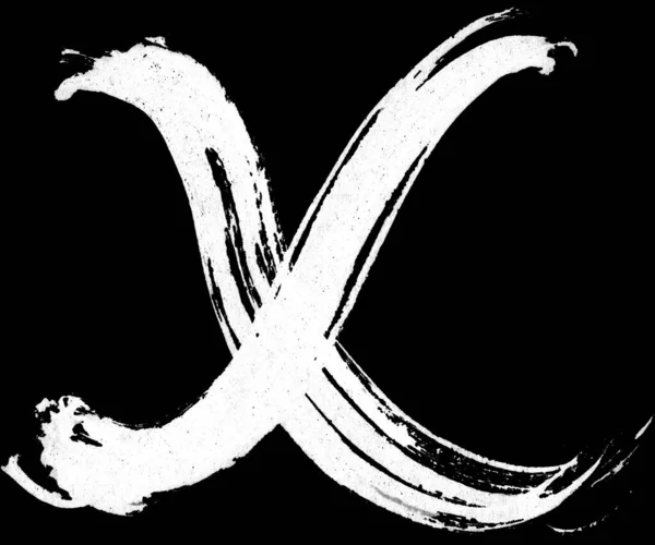 Handgezeichnetes Kreuzzeichen Pinsel Gemaltes Weißes Symbol Grunge Kreuz Mit Pinselstrich — Stockfoto