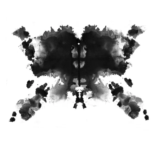 Test Rorschach Avec Tache Encre Test Psychologique Silhouette Papillon Noir — Photo