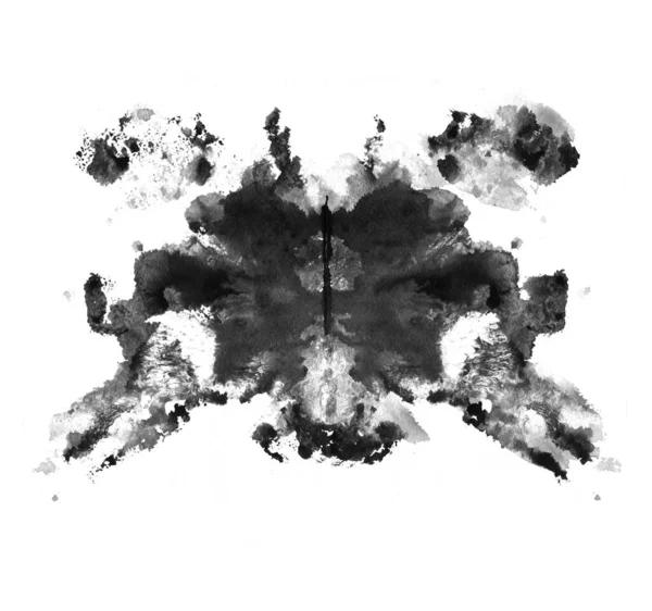 Rorschach Test Mit Tintenklecks Psychologischer Test Silhouette Des Schwarzen Schmetterlings — Stockfoto