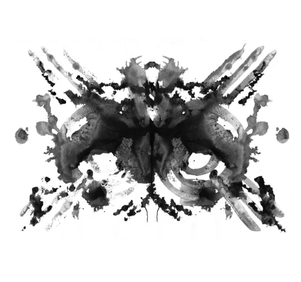 Тест Роршаха Сделанный Чернильным Пятном Психологический Тест Силуэт Черной Бабочки — стоковое фото
