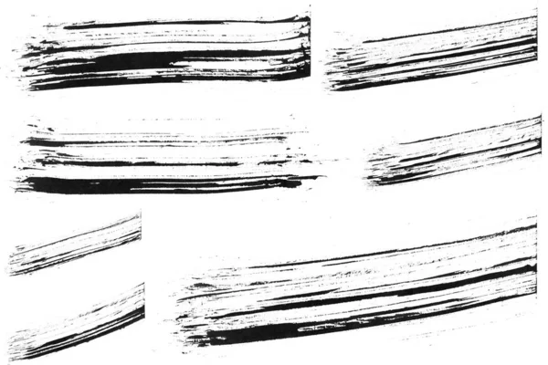 ぬれたインクの幾何学的な形状 ブラシペイントストローク テクスチャブラシとモダンなグランジライン インクブラシ フレームデザインのための芸術的なデザイン要素 — ストック写真