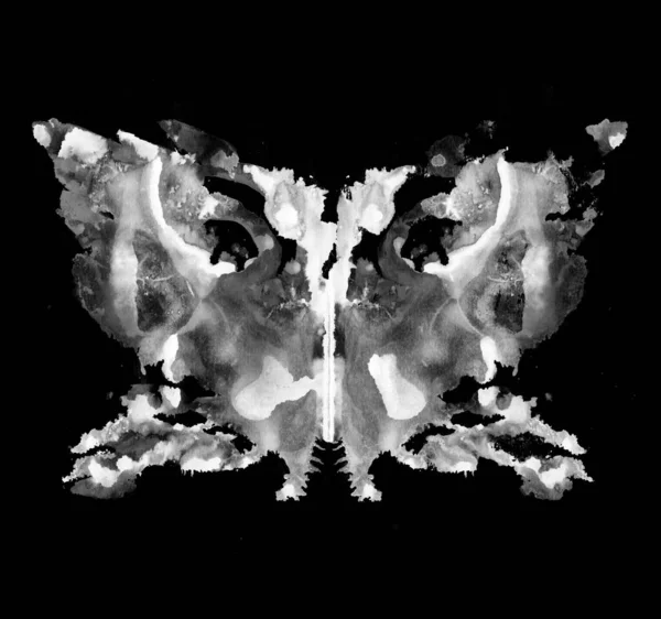 Rorschach Test Gemaakt Met Inktvlek Psychologische Test Silhouet Van Zwarte — Stockfoto