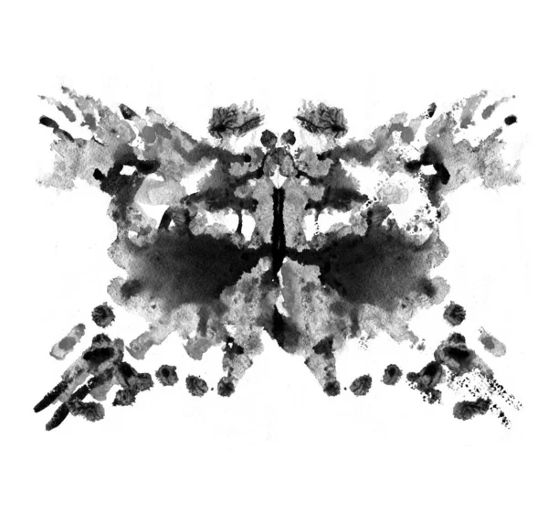 Rorschach Test Mit Tintenklecks Psychologischer Test Silhouette Des Schwarzen Schmetterlings — Stockfoto